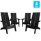Flash Furniture Black Modern 4 Slat Back Adirondack Chairs, PK4 4-JJ-C14509-BK-GG - alternate 7